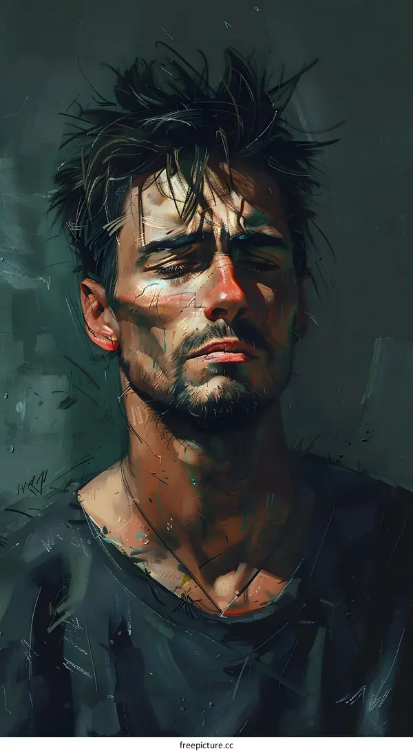 Portrait of a Man with Eyes Closed