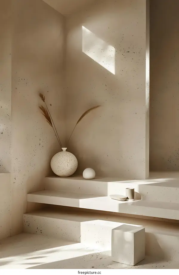 Minimalist Interior Design with Concrete Walls and Natural Light