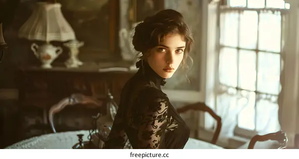 A Nostalgic Young Woman