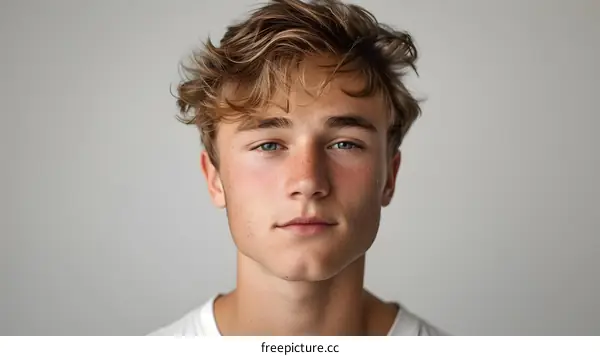 Portrait of a Young Man with Freckles