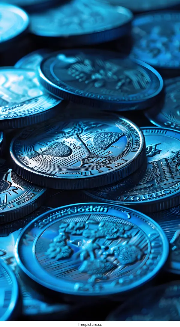 Pile of Blue Coins