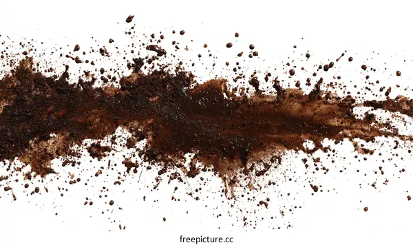 Abstract Brown Dirt Splatter on White Background