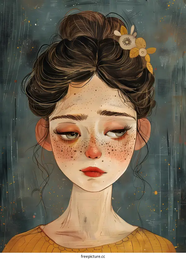 Portrait of a Girl with Freckles