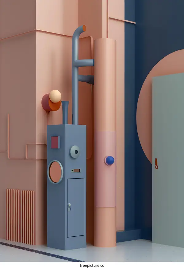 Abstract 3D Art with Geometric Shapes and Colors