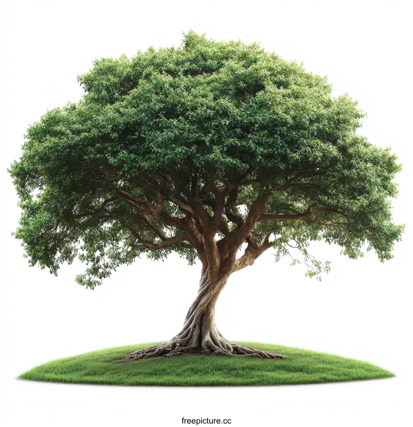[Transparent Background PNG]Majestic Tree on a Green Isle