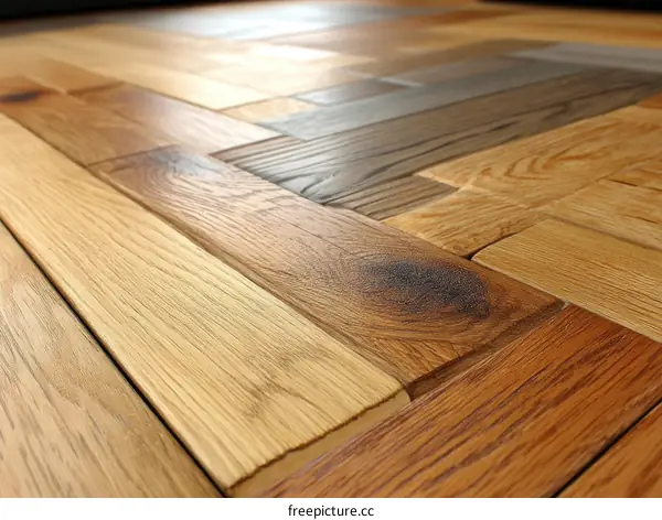 Colorful Herringbone Wood Floor Pattern