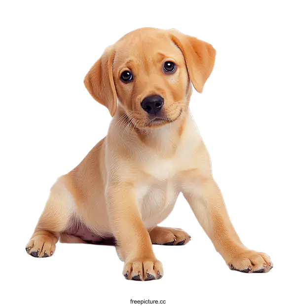[Transparent Background PNG]Cute Golden Retriever Puppy Sitting On transparent background