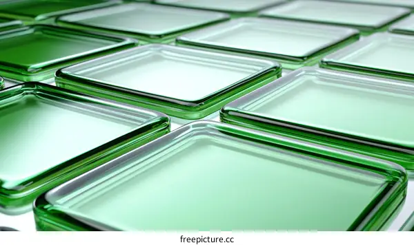 Abstract Green Glass Tiles Background