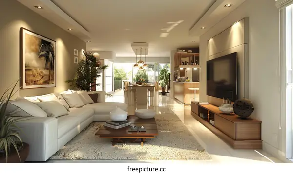 Modern Living Room With Chic Furnishings