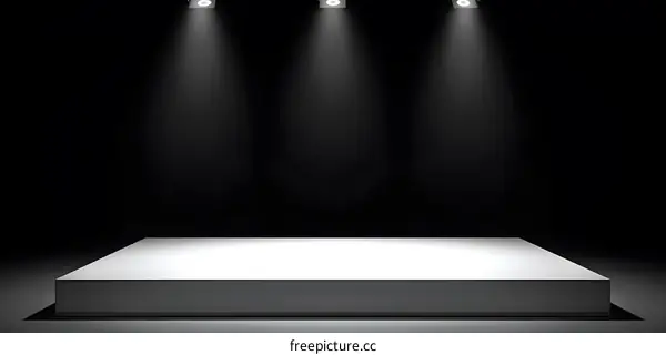 Empty White Stage With Spotlight Effect