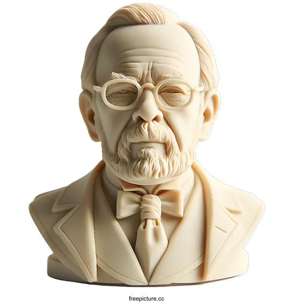 [Transparent Background PNG]Bust of a man with glasses