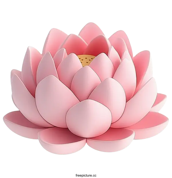 [Transparent Background PNG]Beautiful Pink Lotus Flower Illustration