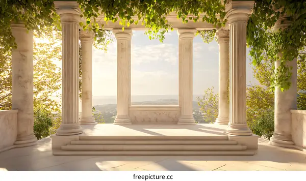 Classical Stone Columns with a View