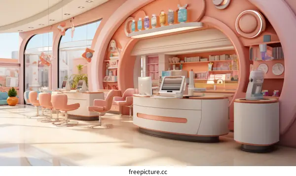 A Stunning Reception Area with a Pastel Color Palette