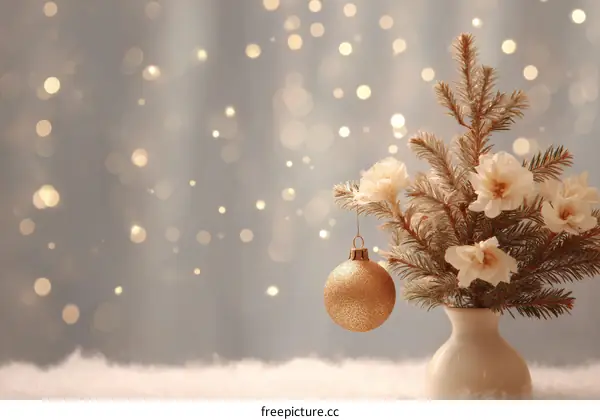 Christmas Decorative Arrangement with Gold Ornament