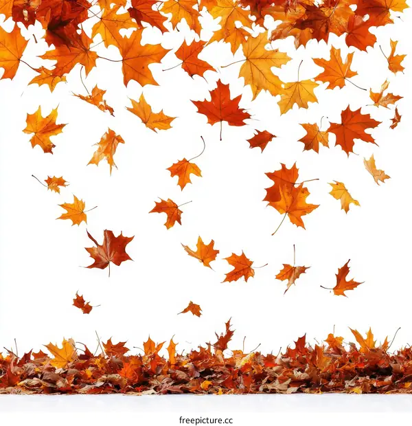 Autumn Leaves Falling on Ground