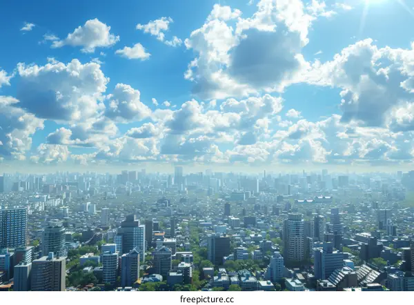 Breathtaking City Skyline Panorama at Night