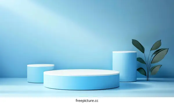 Light Blue Display Stands Product Photography