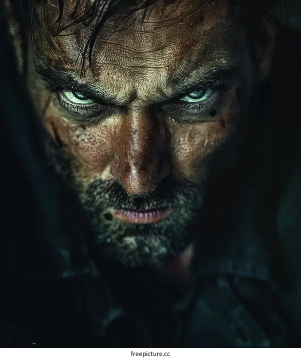 Close-up Portrait of a Tough Man
