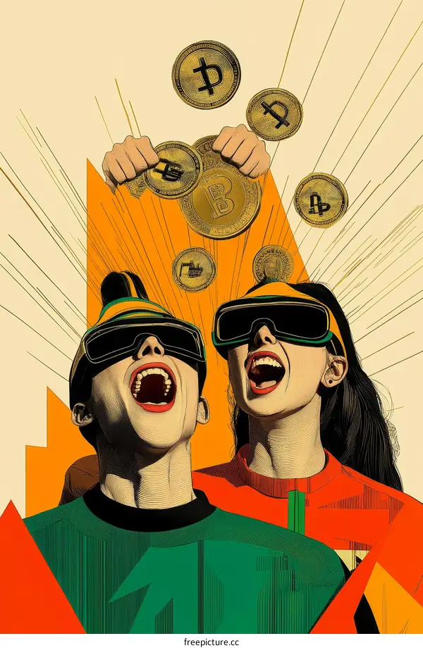 Digital Currency Virtual Reality Experience Illustration
