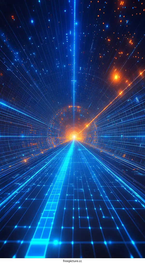 Futuristic Digital Tunnel of Light