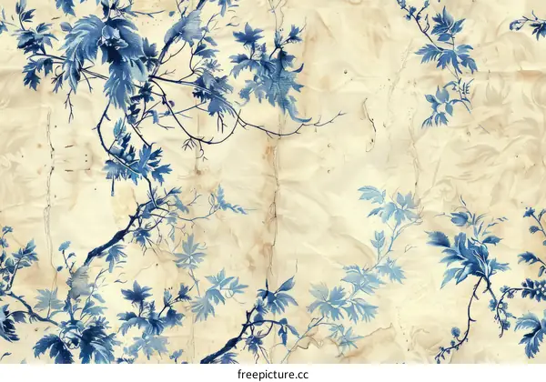 Blue and white chinoiserie floral ornament