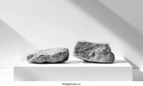 Gray Stone Display Minimalist Modern Abstract