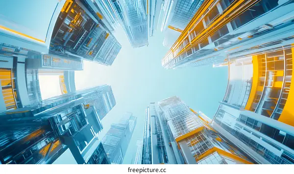 Futuristic Cityscape Aerial Perspective