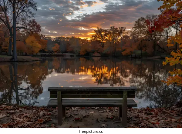 Autumn Sunrise by the Lake