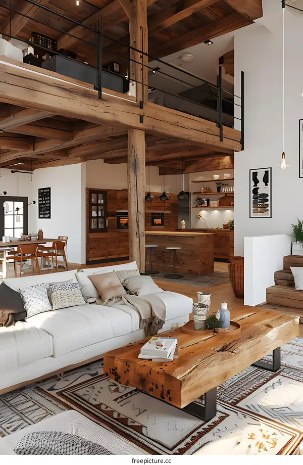 Modern rustic living room interior design