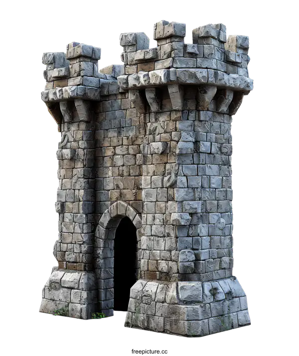 [Transparent Background PNG]Medieval Stone Tower on transparent background