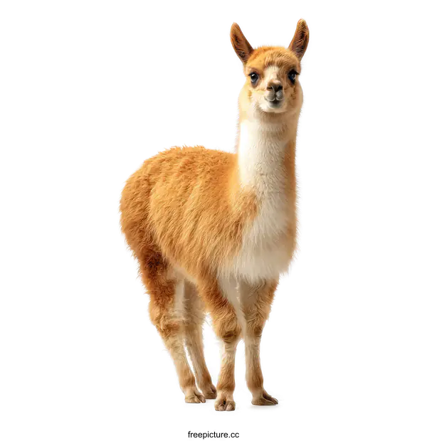[Transparent Background PNG]Adorable Alpaca Portrait Against White Background