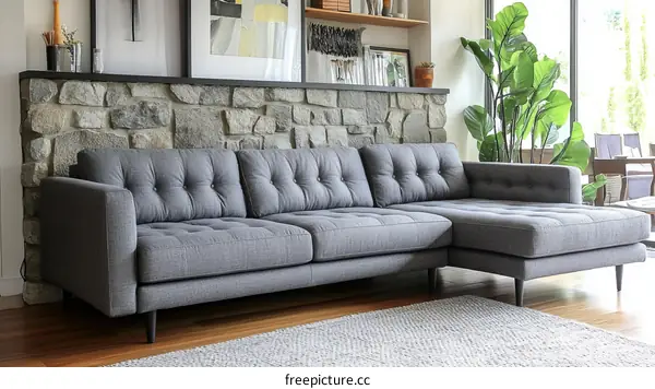 Gray Sectional Sofa in Modern Living Room