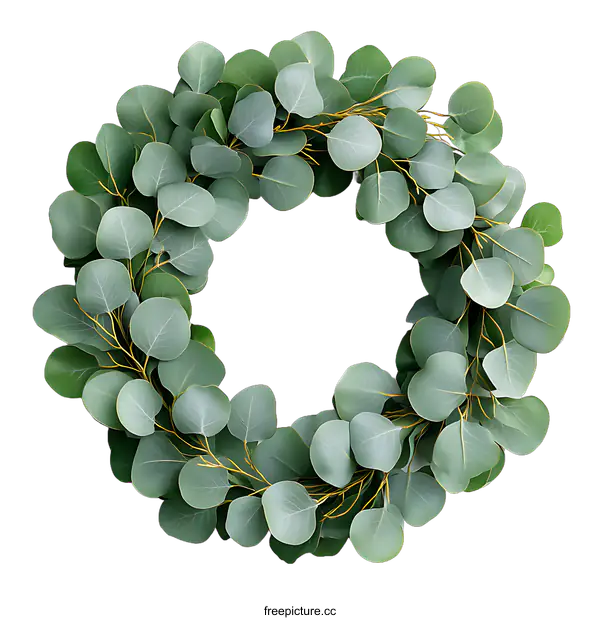 [Transparent Background PNG]Eucalyptus Wreath Floral Decoration