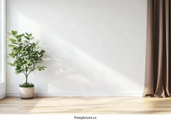 Empty Room Interior Design with Plant