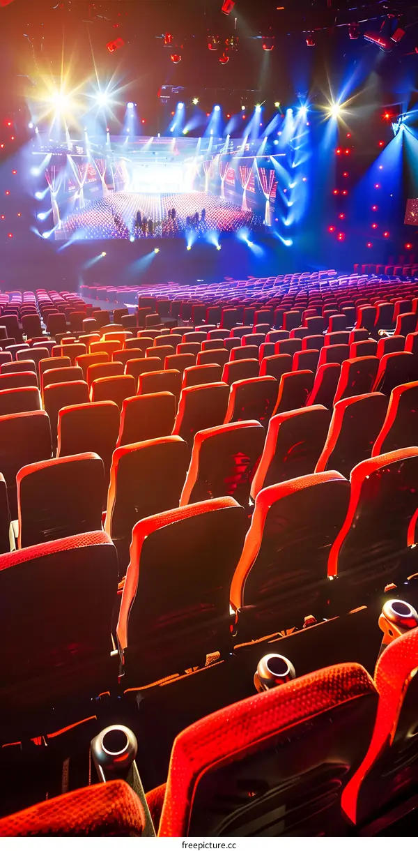 Empty Red Seats in Concert Hall Before Show
