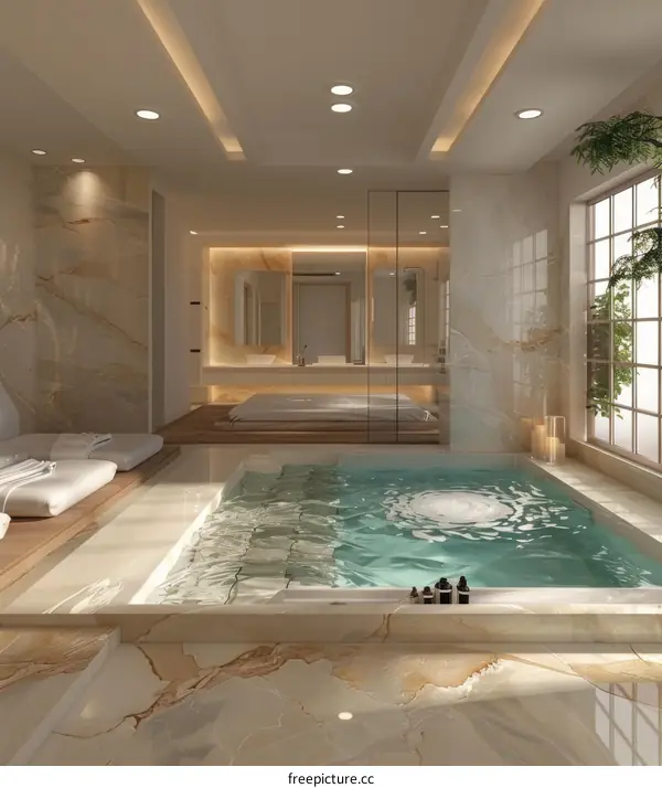 Luxury Indoor Spa Jacuzzi Design
