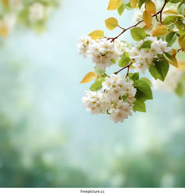 Spring Blossoms in a Soft Pastel Background