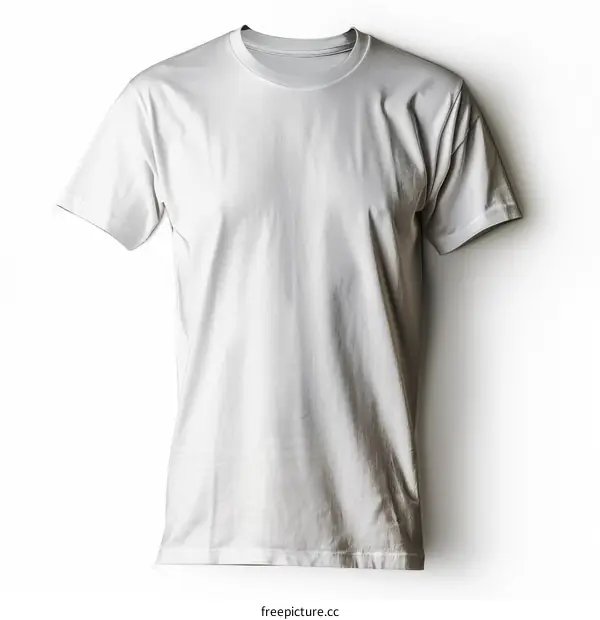 White Plain T-shirt on White Background