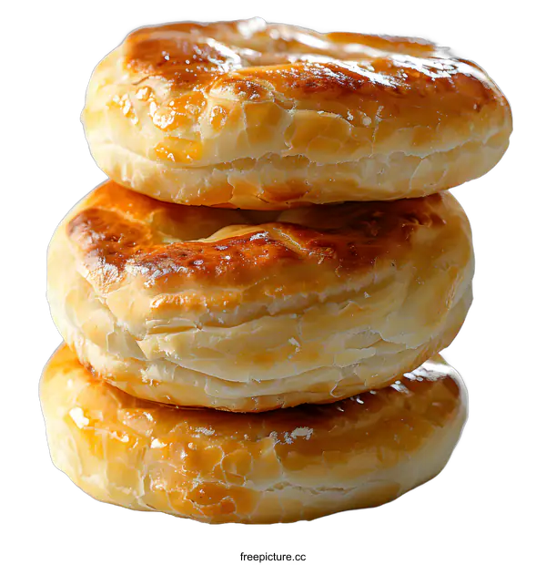 [Transparent Background PNG]Three puff pastry rings
