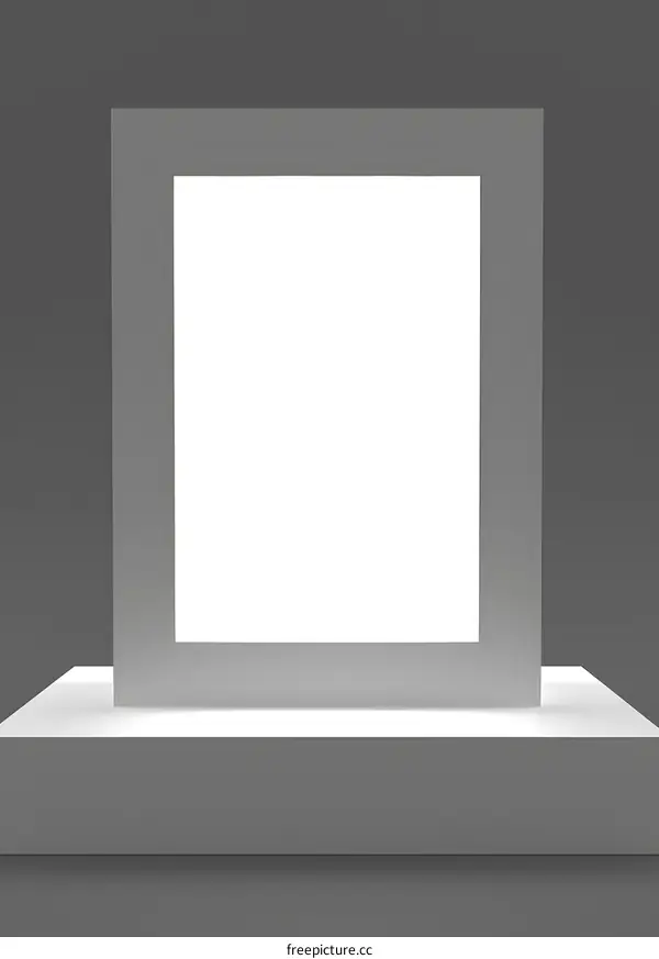 White Frame on Grey Background for Product Display