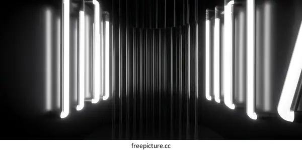 Abstract Neon Light Tunnel Design