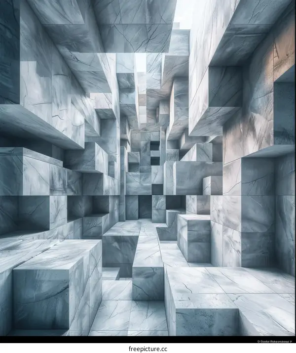 3D Rendering of Abstract Marble Structure