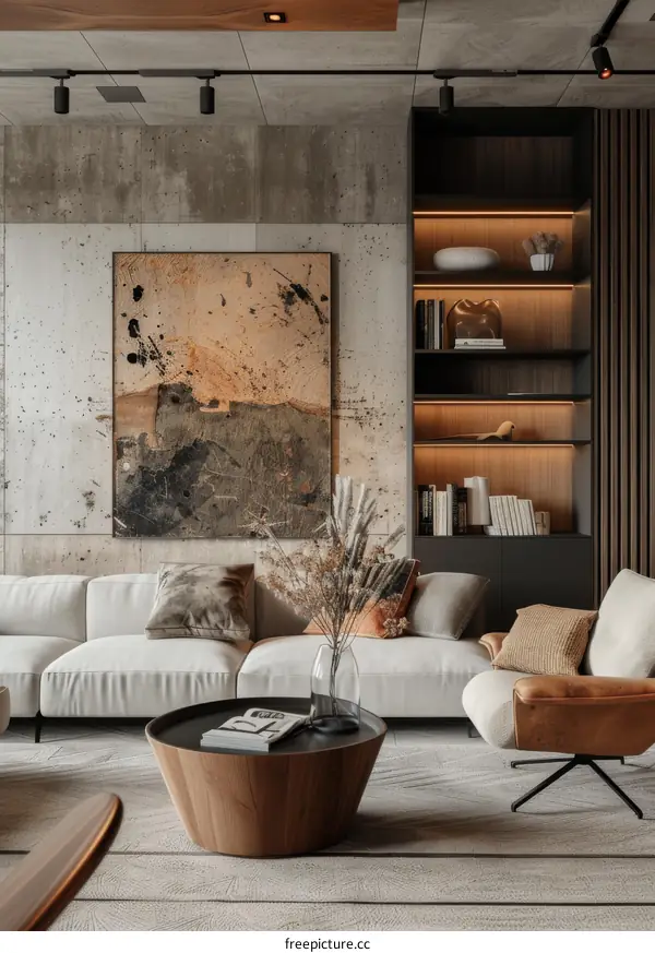 Modern minimalist style living room