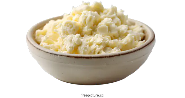 [Transparent Background PNG]Bowl of Mashed Potatoes on White Background