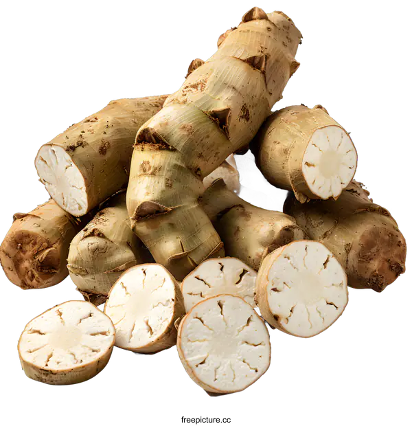 [Transparent Background PNG]Fresh Yam Root Isolated on White Background