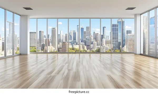 Modern Office Interior With City View
