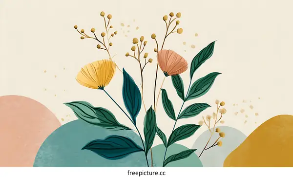 Abstract Floral Design with Pastel Colors