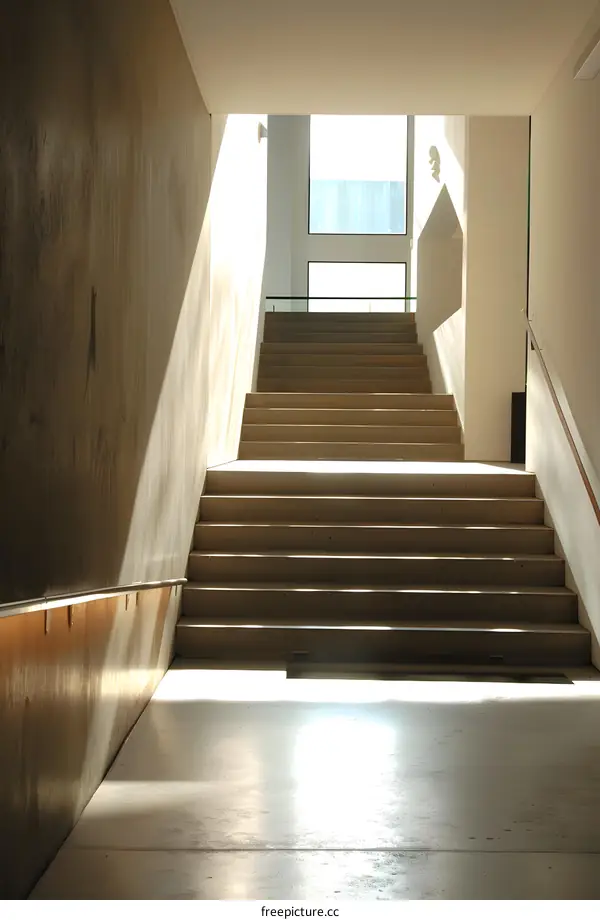 Concrete Staircase with Sun Light