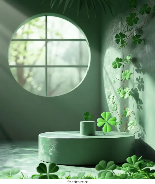Clover and round window
